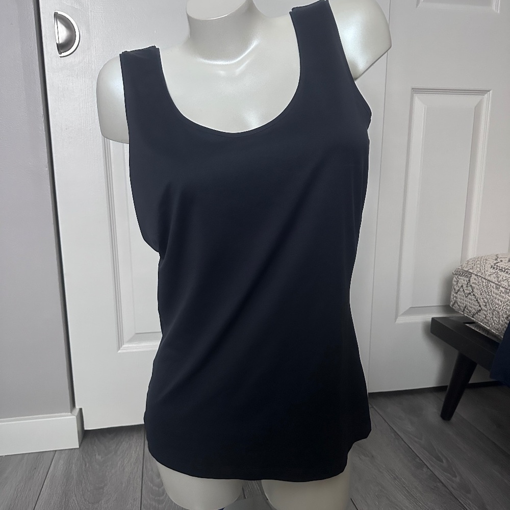 HUGO BOSS Deep Navy/Black Med. Weight 94% Poly 6% Elastine XL Women's Scoop Tank